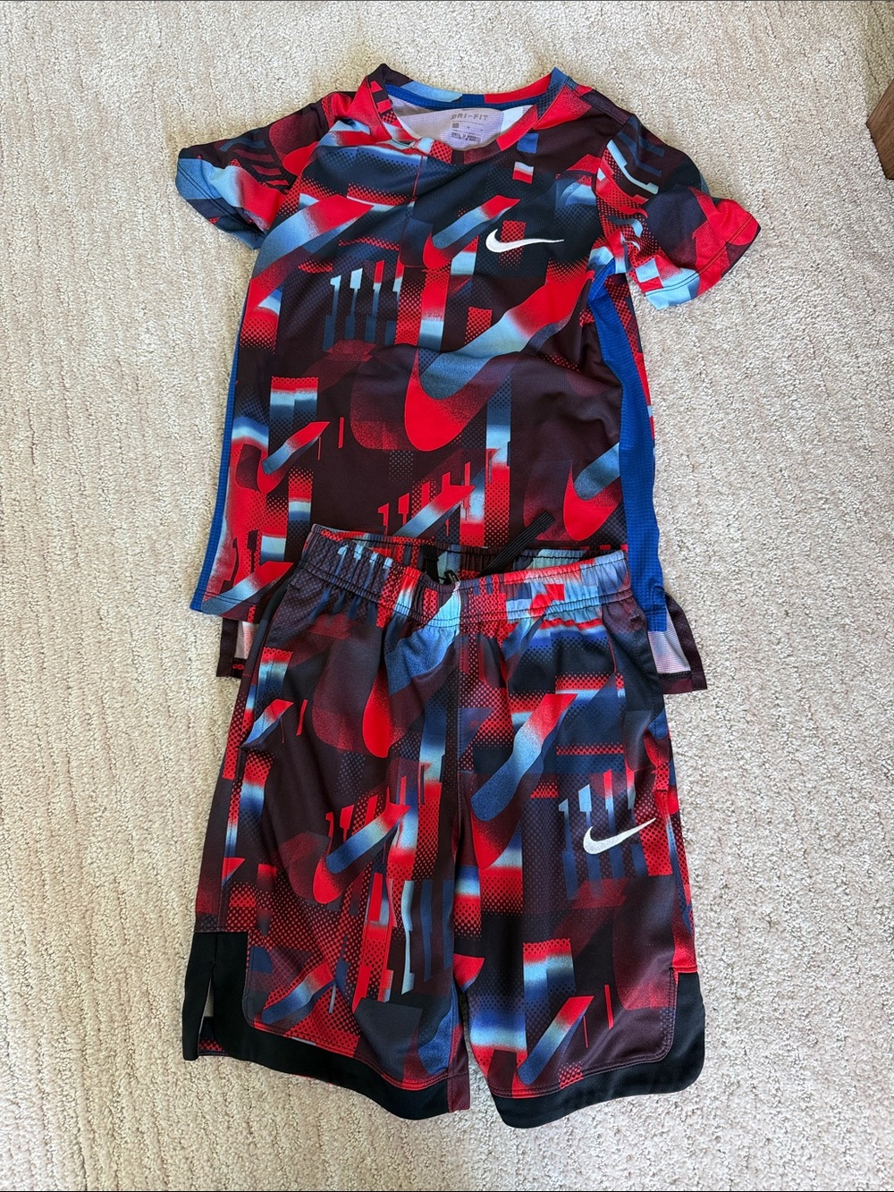 Nike Red, Blue & Black Boys' Athletic Two-Piece Set